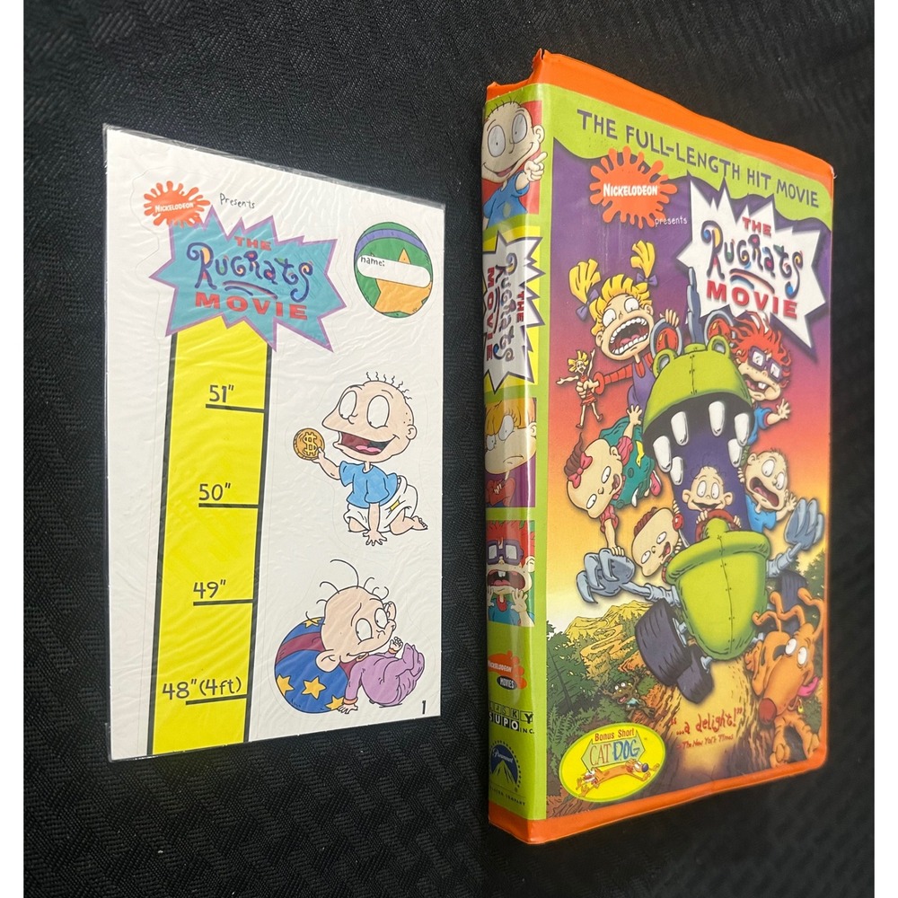 Rugrats Movie VHS 1998 Orange Tape Clamshell Sealed Growth Chart Nickelodeon VTG